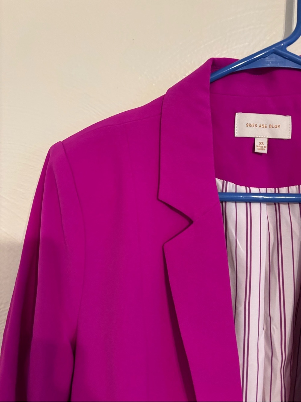 Skies Are Blue Fuchsia Open Front Blazer Jacket XS Pink Career Office - Picture 6 of 8